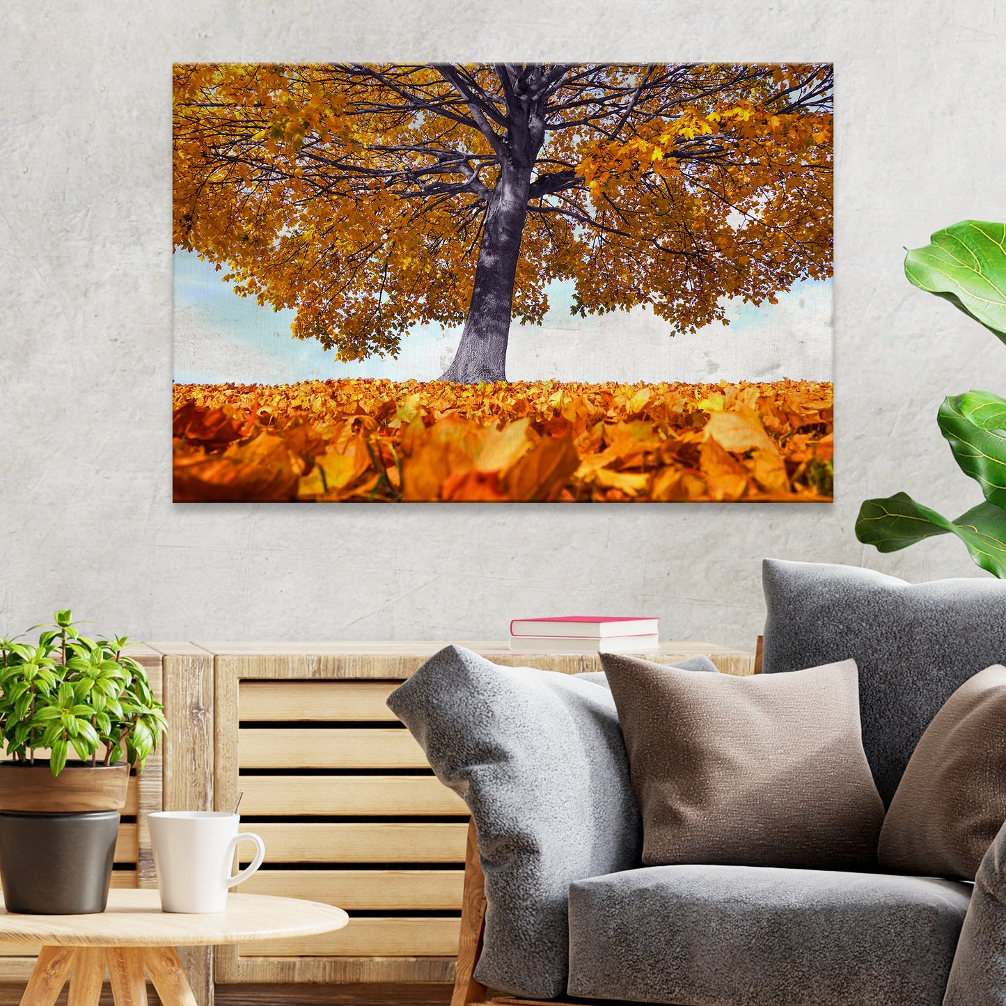 Maple Tree During Autumn Canvas Wall Art Style 2 - Image by Tailored Canvases