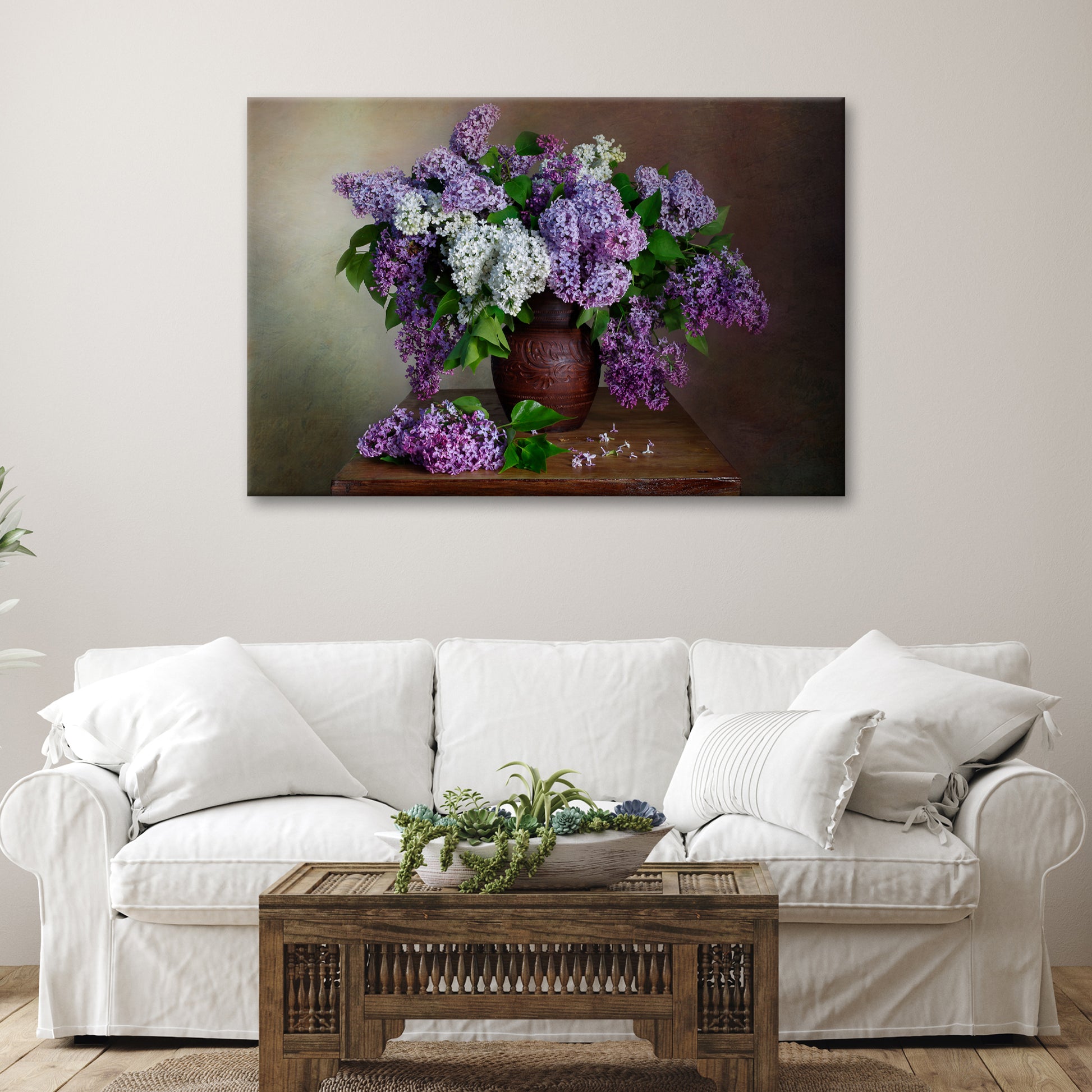 Flowers Lilac Vase Canvas Wall Art - Image by Tailored Canvases