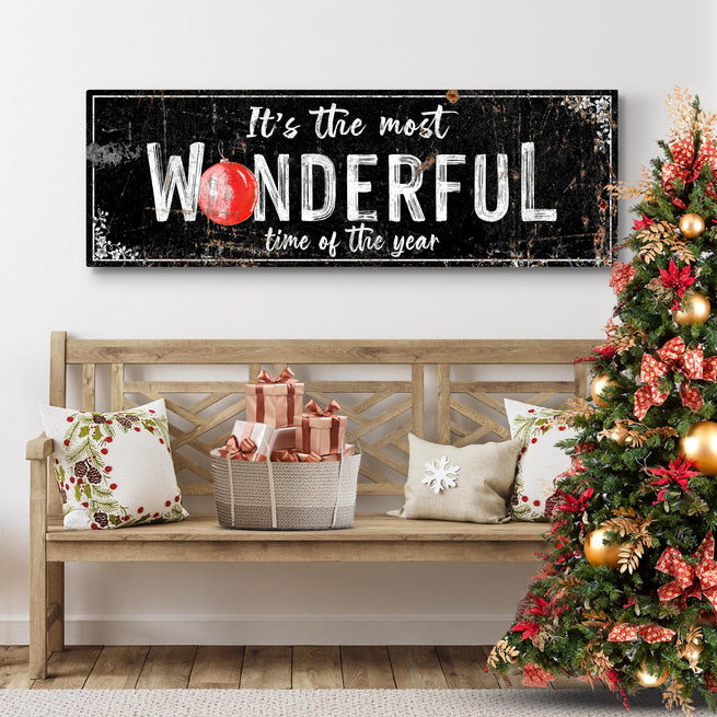 It's The Most Wonderful Time Of The Year Sign by Tailored Canvases