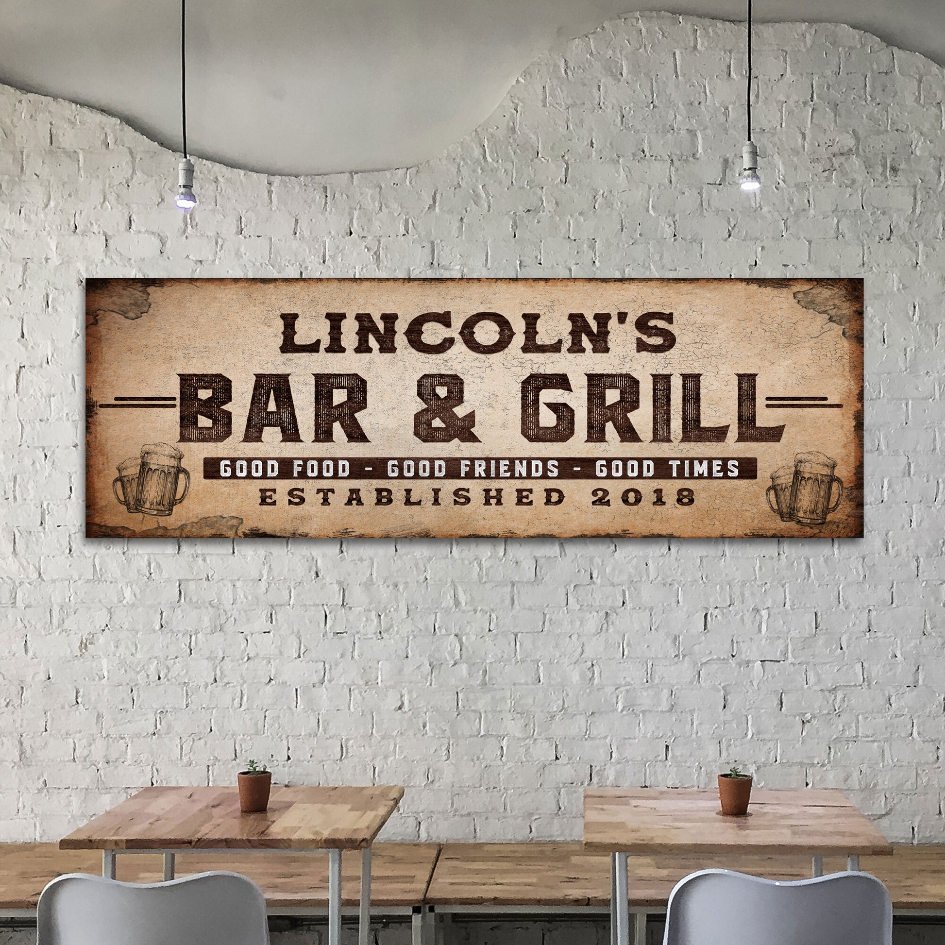 Bar And Grill Sign V Style 1 - Image by Tailored Canvases