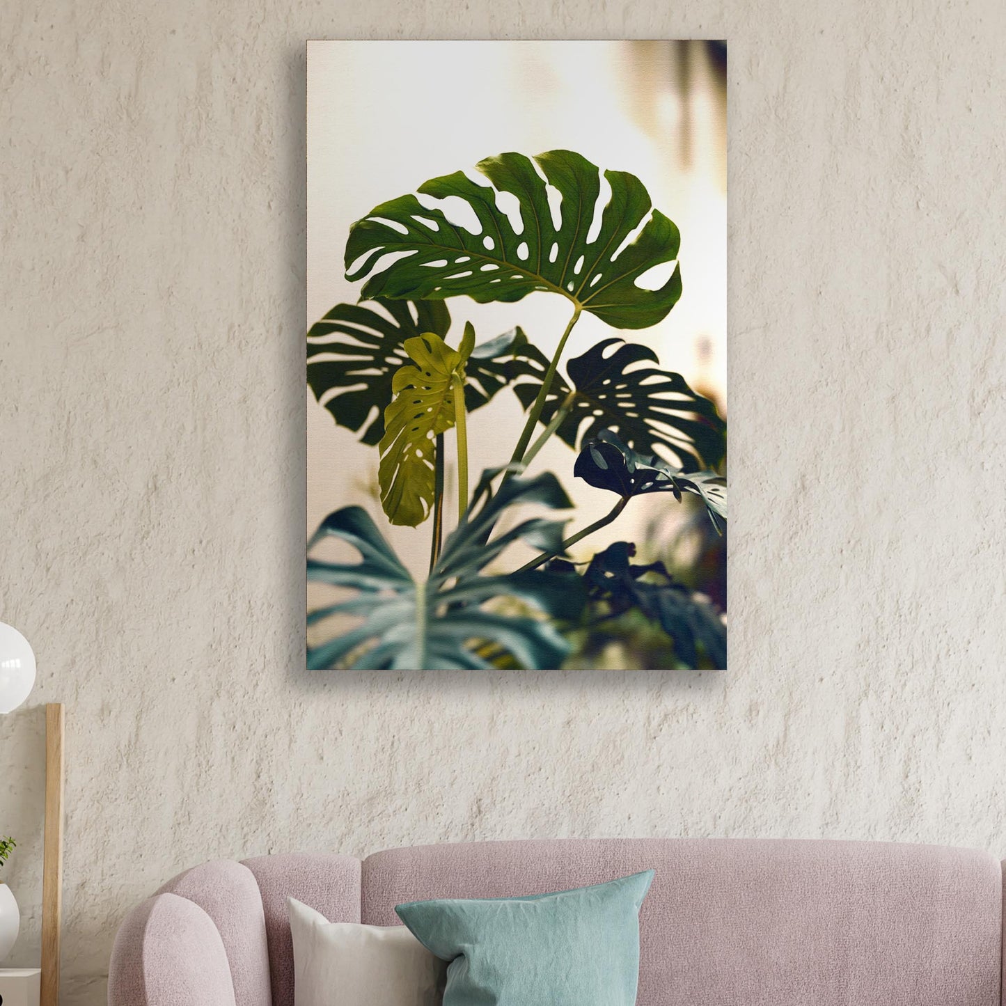 Fresh Tropical Green Leaves Canvas Wall Art Style 2  - Image by Tailored Canvases
