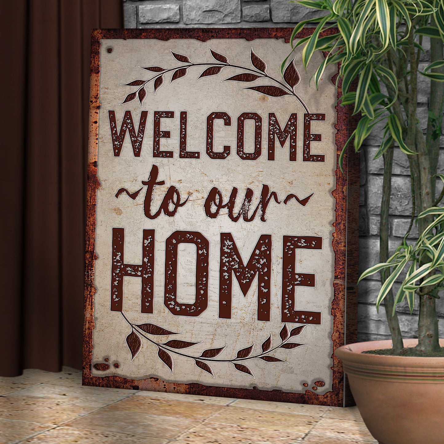 Welcome To Our Home Sign Style 2 - Image by Tailored Canvases