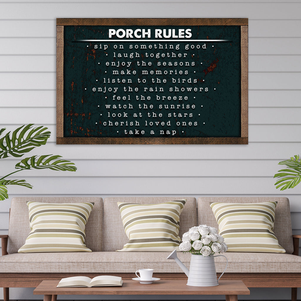 Porch Rules Sign IV by Tailored Canvases