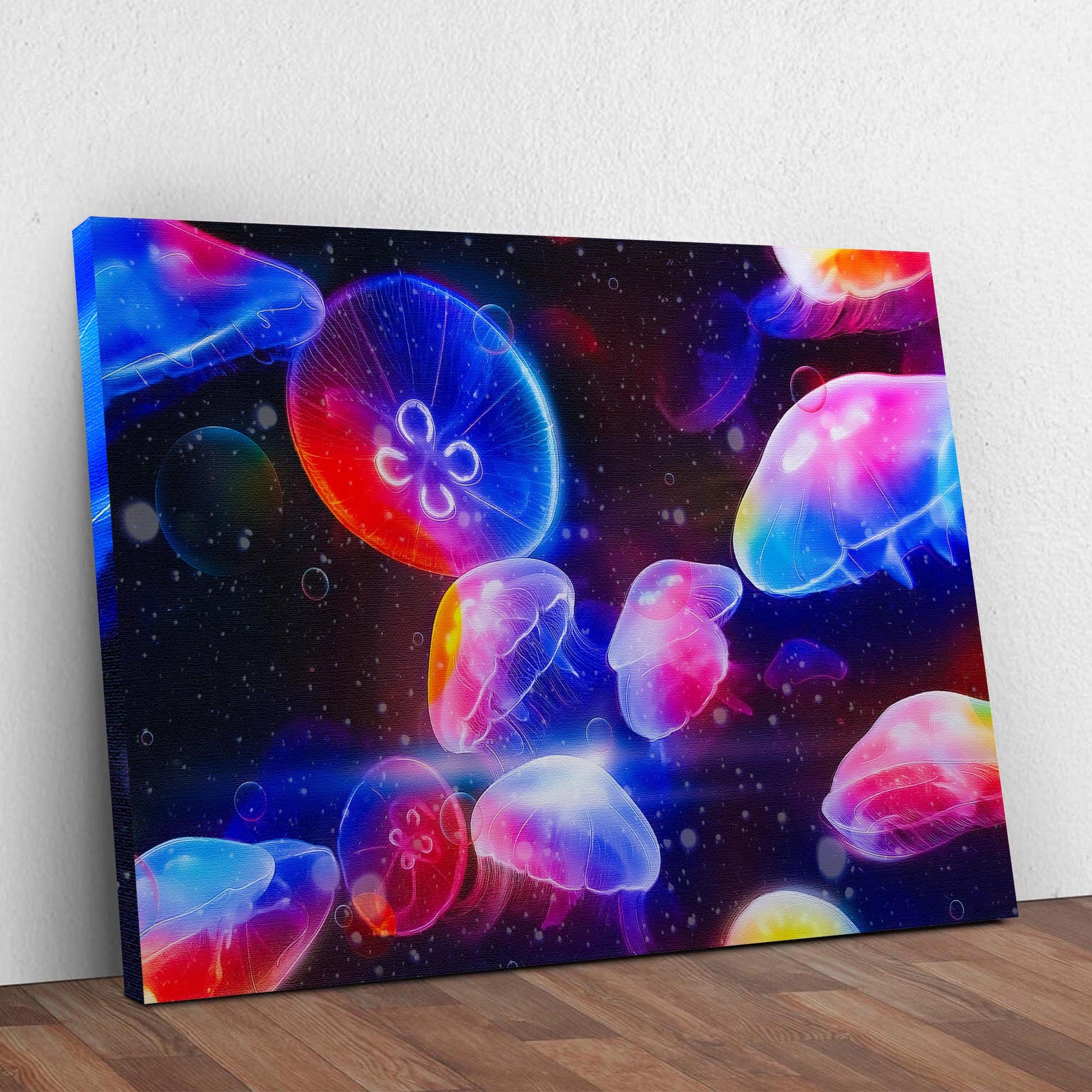 Glow in the Dark Jellyfish Canvas Wall Art Style 2 - Image by Tailored Canvases