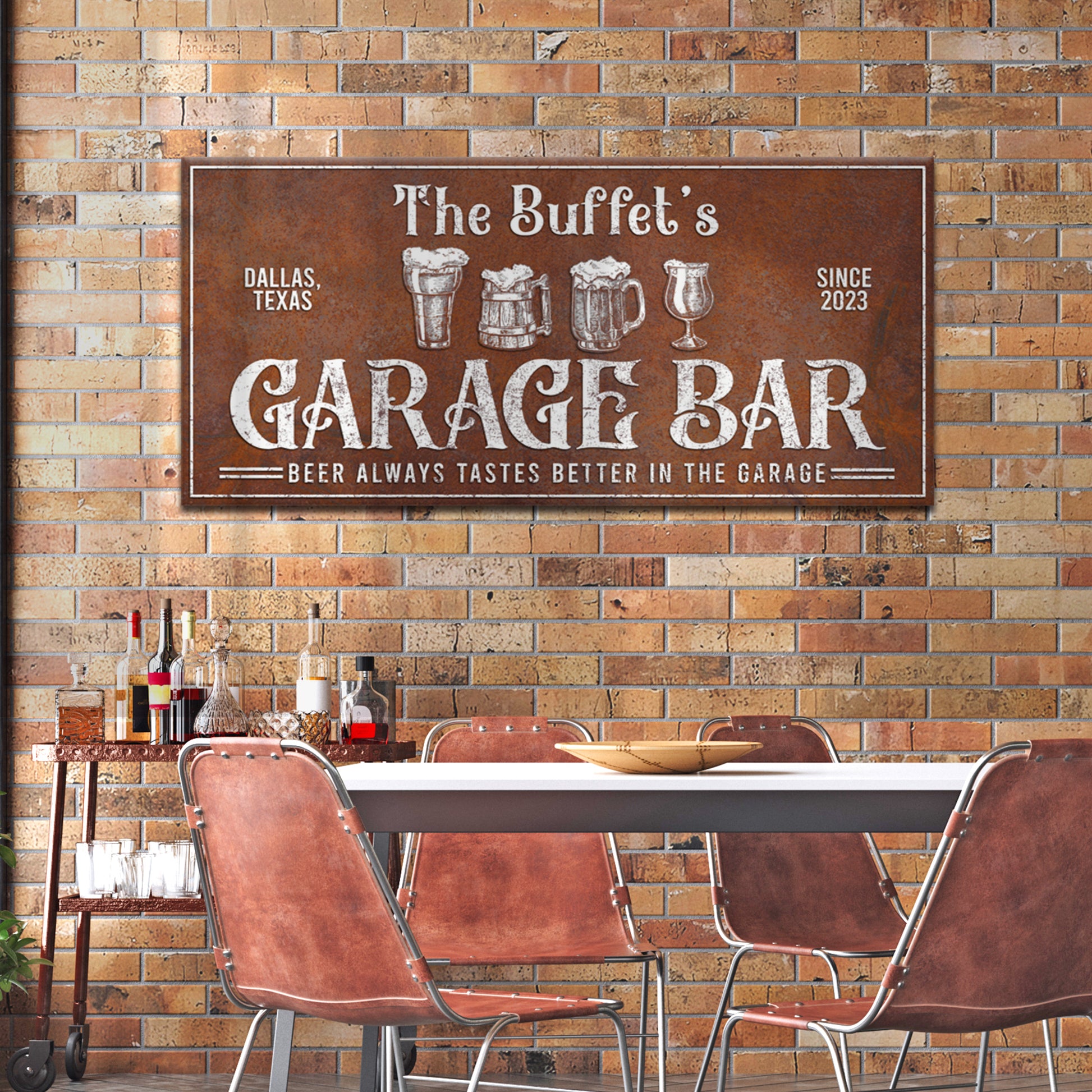Rustic Garage Bar Sign - Image by Tailored Canvases