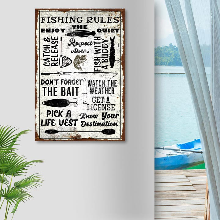 Fishing Rules Sign Style 2 - Image by Tailored Canvases