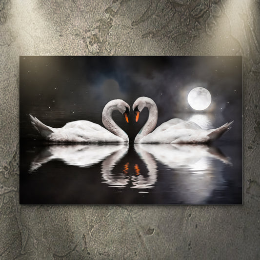 Moonlit Romantic Swan Canvas Wall Art - Image by Tailored Canvases