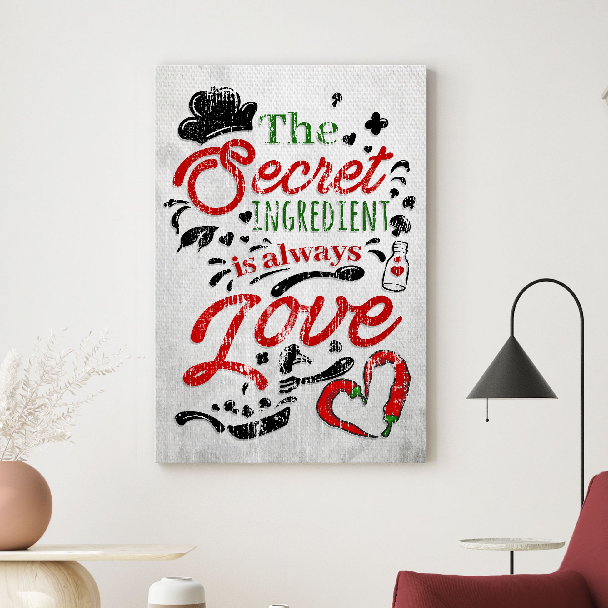Valentine Secret Ingredient Love Typography Sign - Image by Tailored Canvases