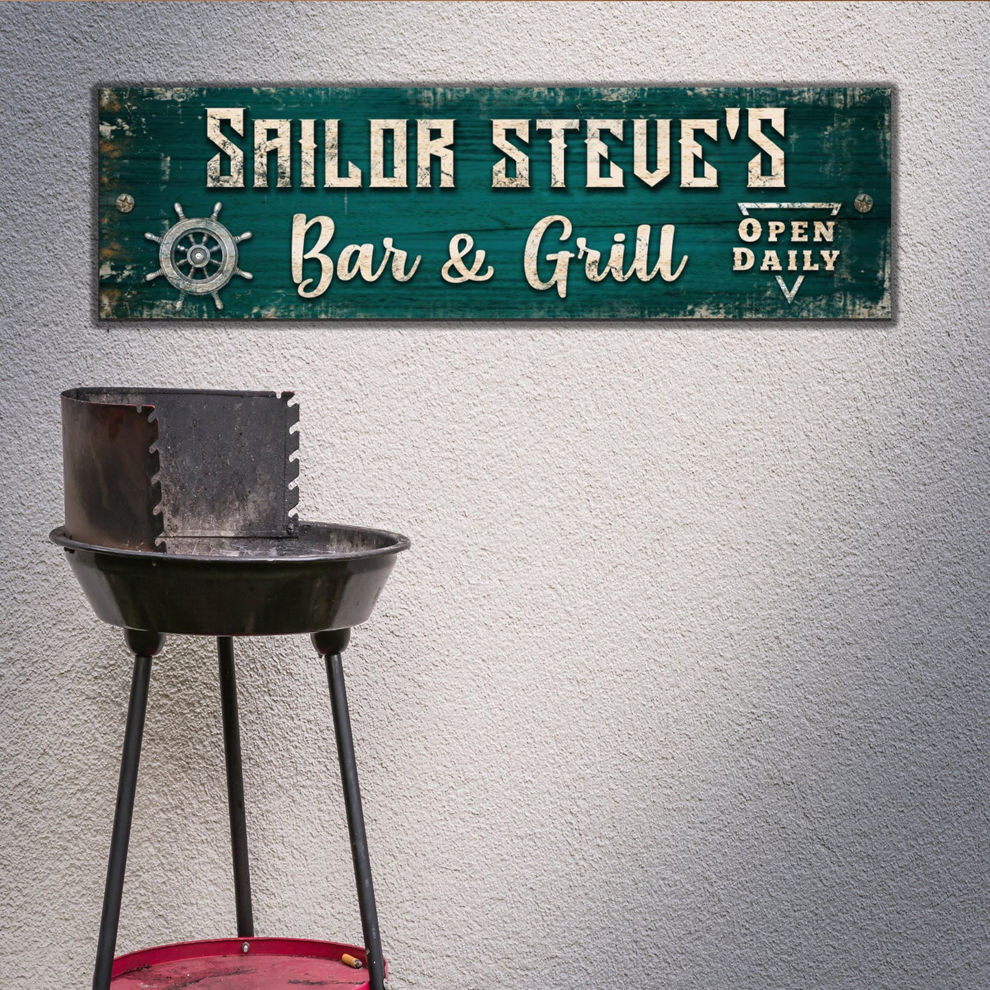 Sailor Bar & Grill Open Daily Sign Style 2 - Image by Tailored Canvases