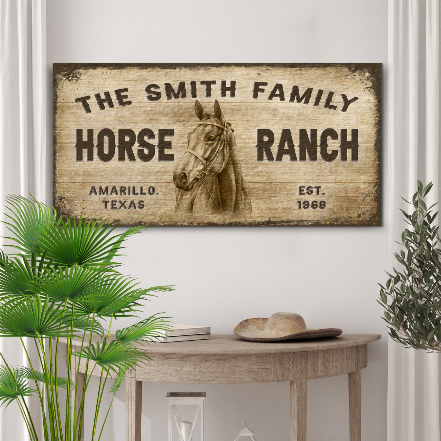 Family Horse Ranch Sign III Style 2 - Image by Tailored Canvases