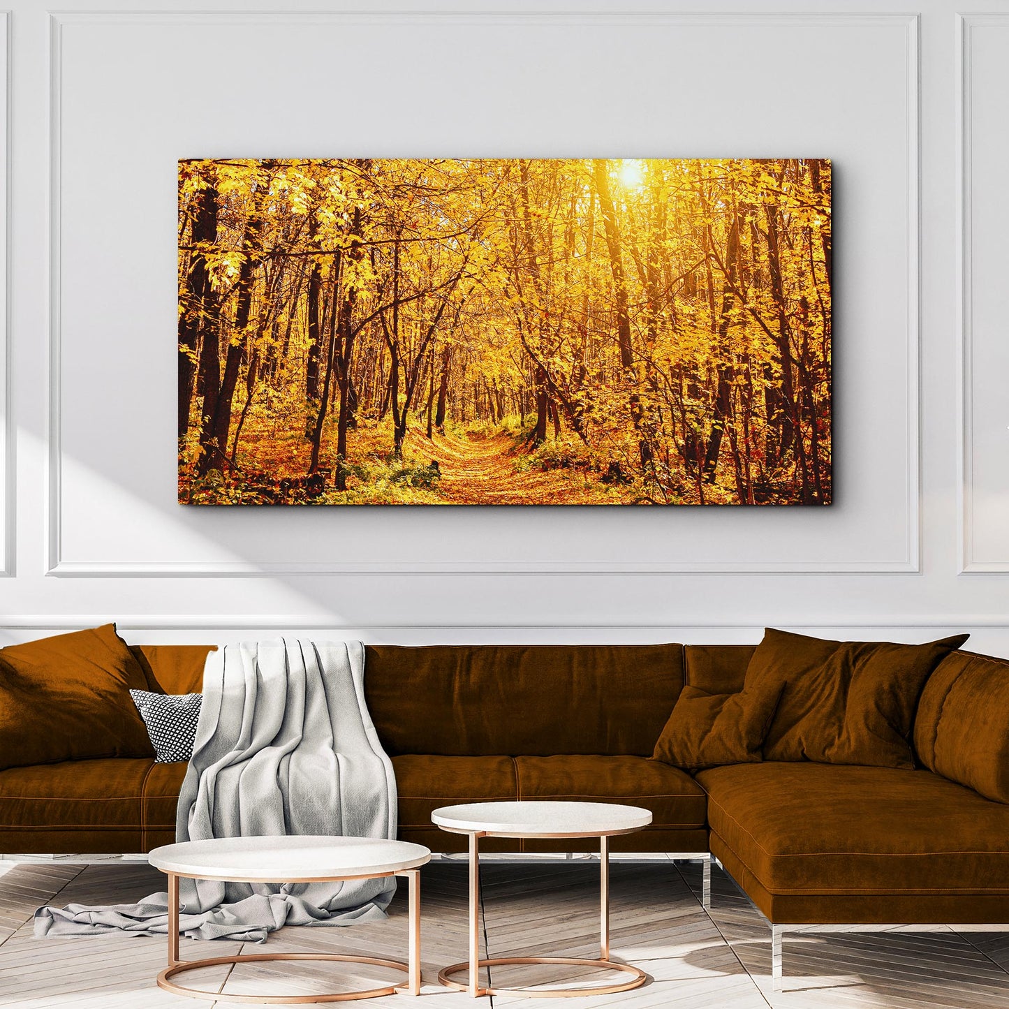 Yellow Autumn Forest Canvas Wall Art Style 2 - Image by Tailored Canvases