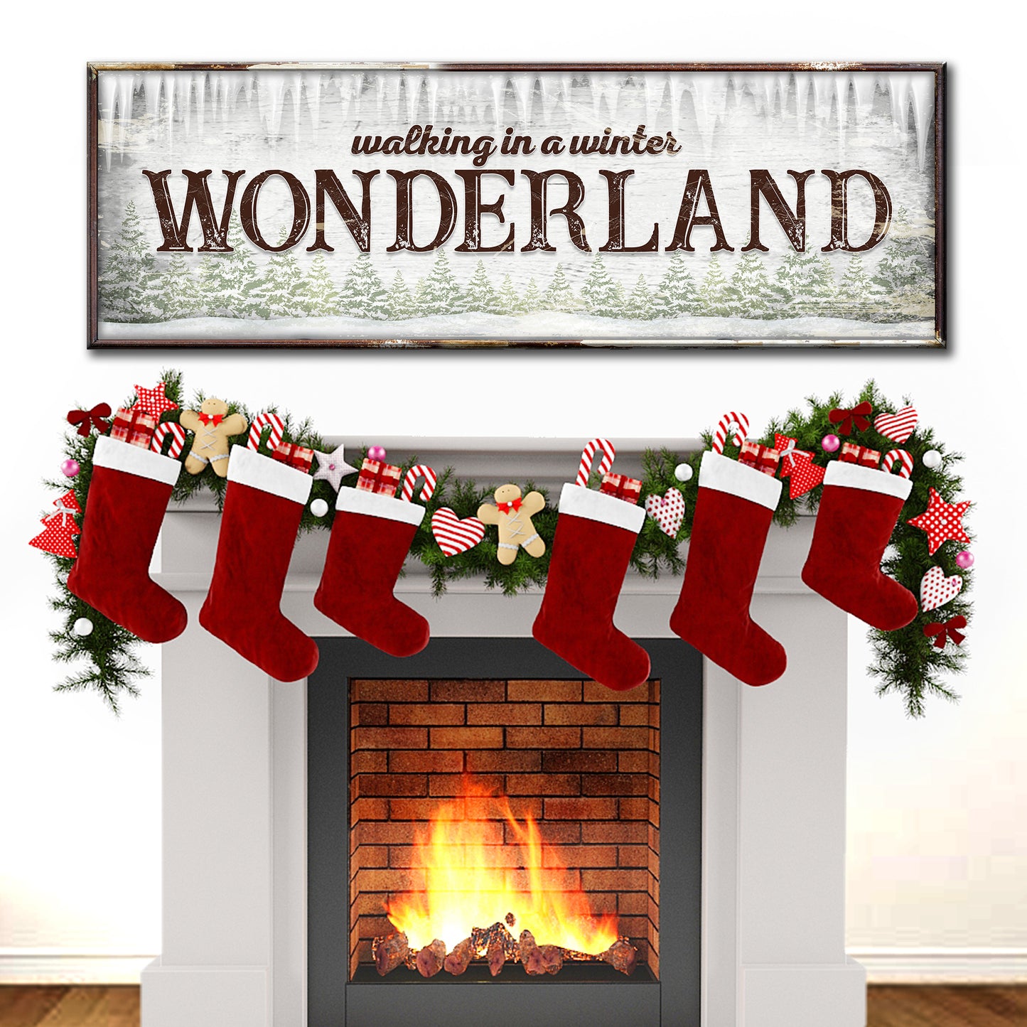 Walking In Winter Wonderland Sign Style 2 - Image by Tailored Canvases