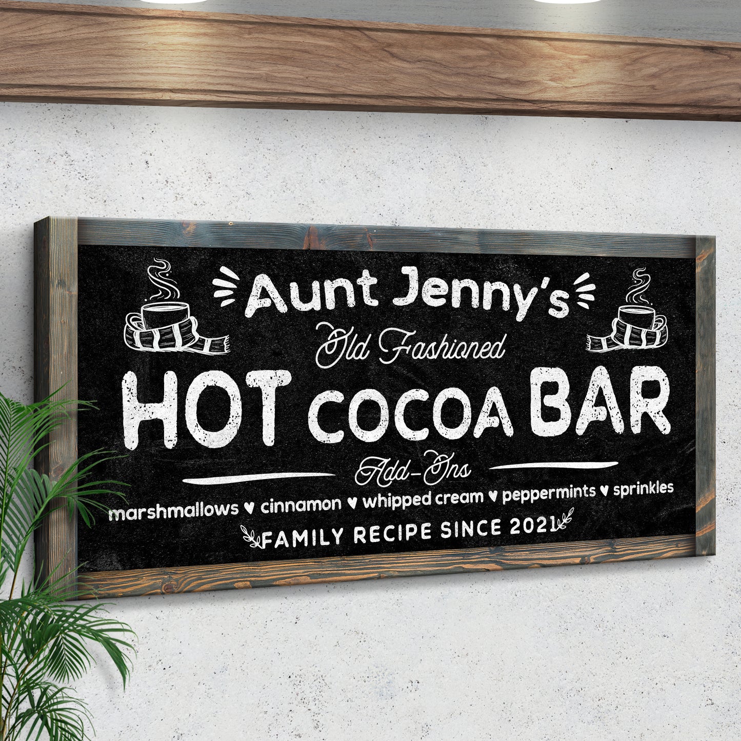 Family Recipe Old Fashioned Hot Cocoa Sign II | Customizable Canvas Style 2 - Image by Tailored Canvases