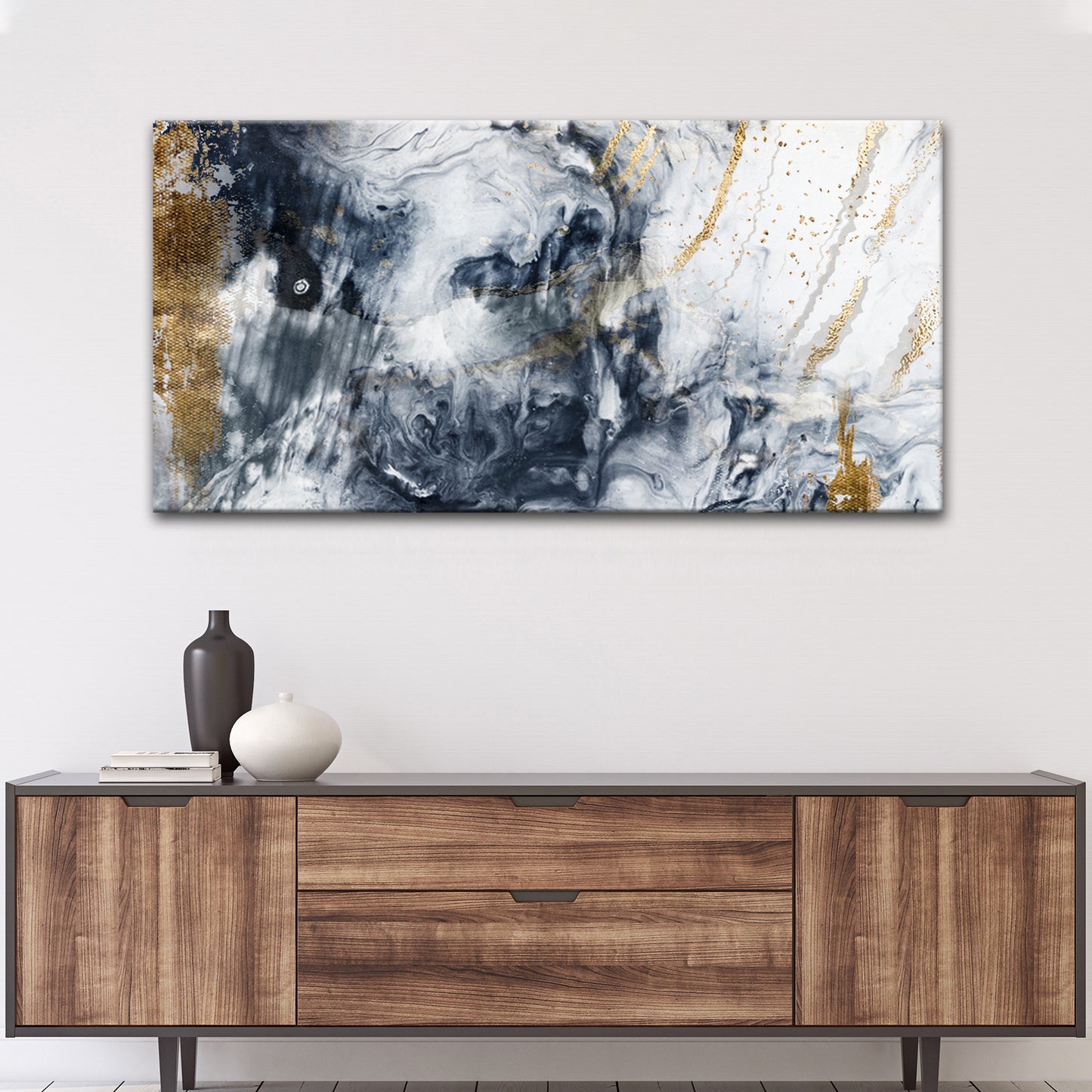 Golden Mural Abstract Painting Canvas Wall Art Style 1 - Image by Tailored Canvases