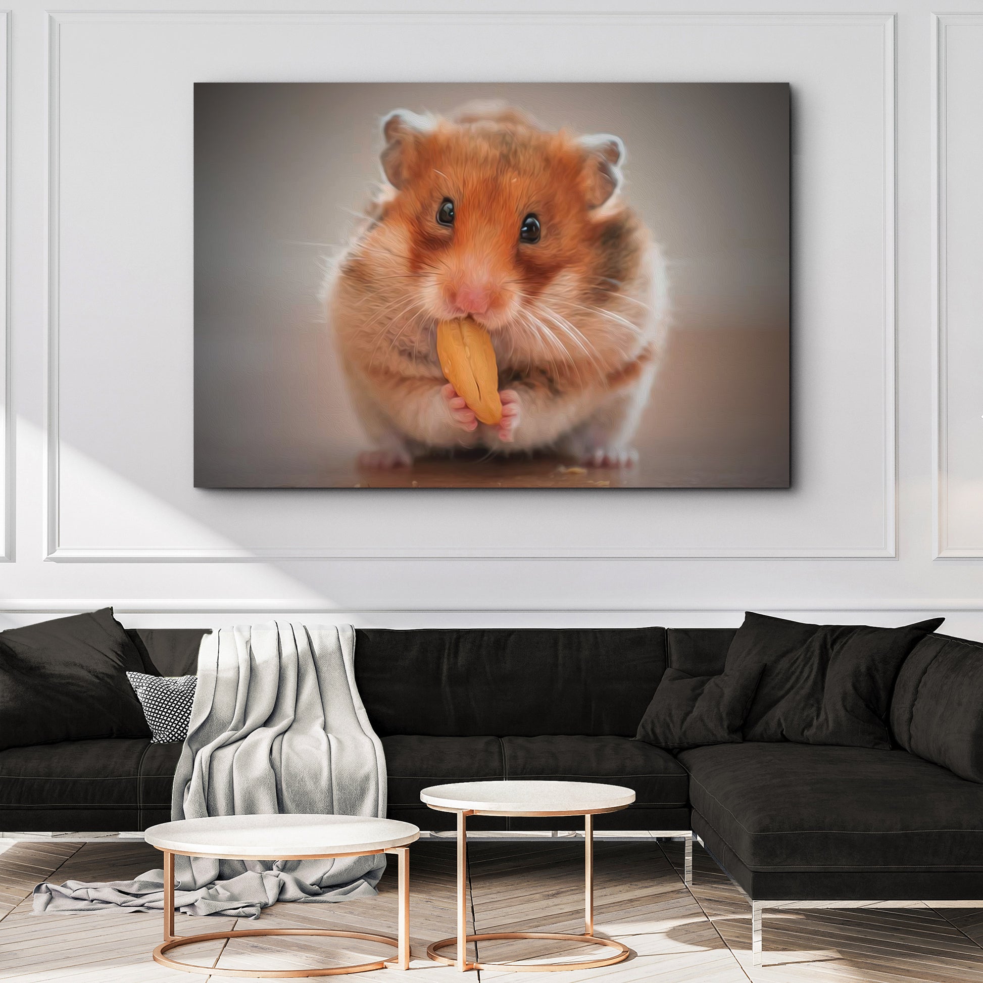 Cutest Hamster Eating Nut Canvas Wall Art Style 2 - Image by Tailored Canvases