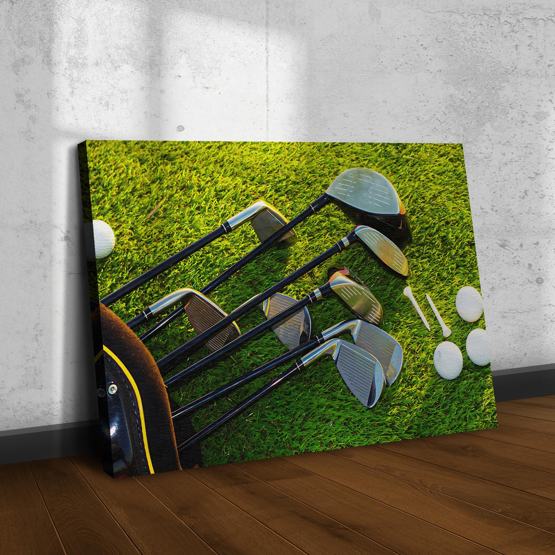 Golf Iron Clubs Canvas Wall Art - Image by Tailored Canvases