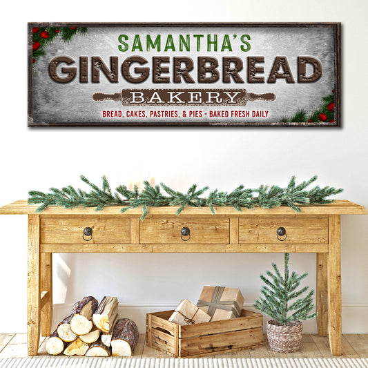 Gingerbread Bakery Christmas Sign Style 2 - Image by Tailored Canvases
