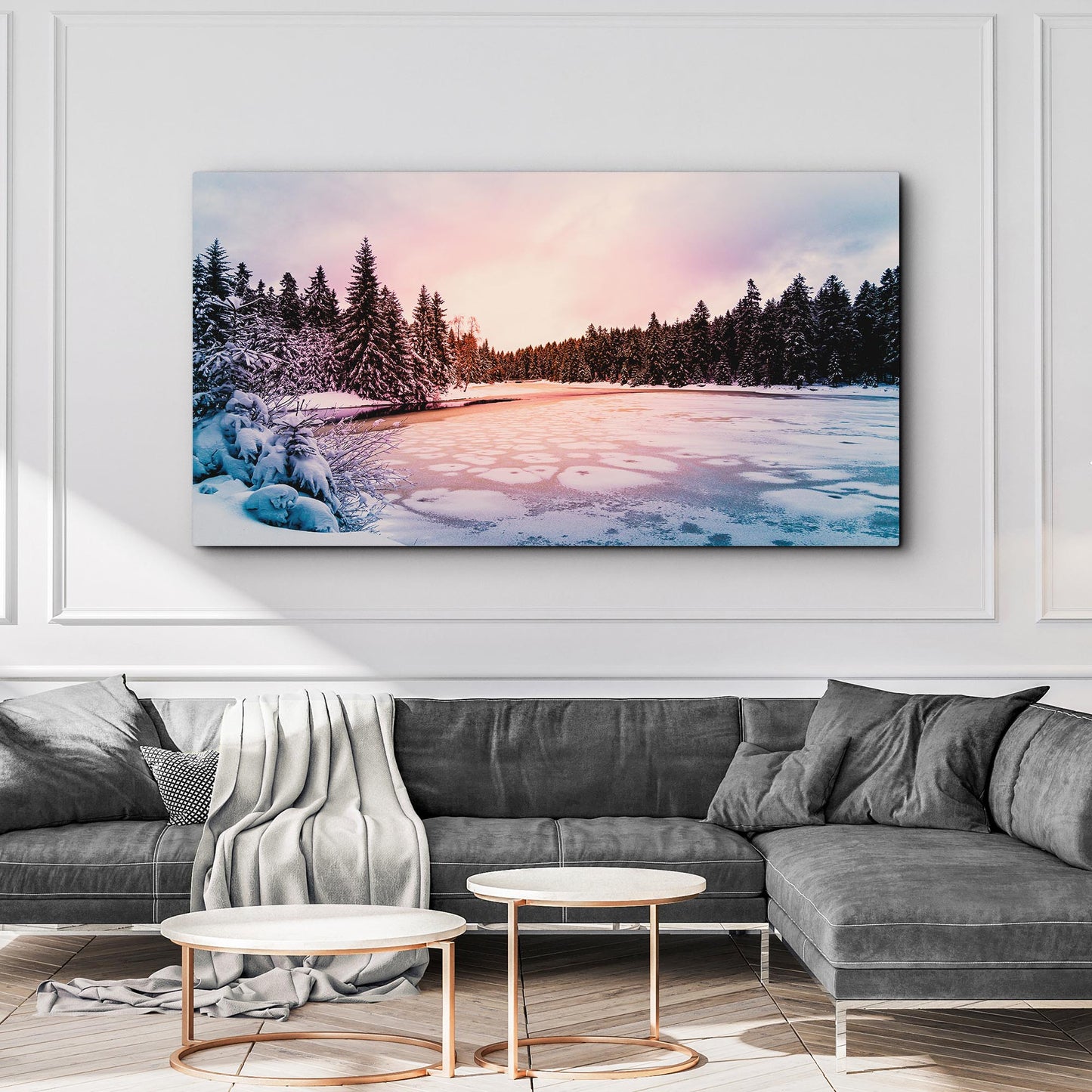 Winter Lake Wonderland Canvas Wall Art Style 2 - Image by Tailored Canvases
