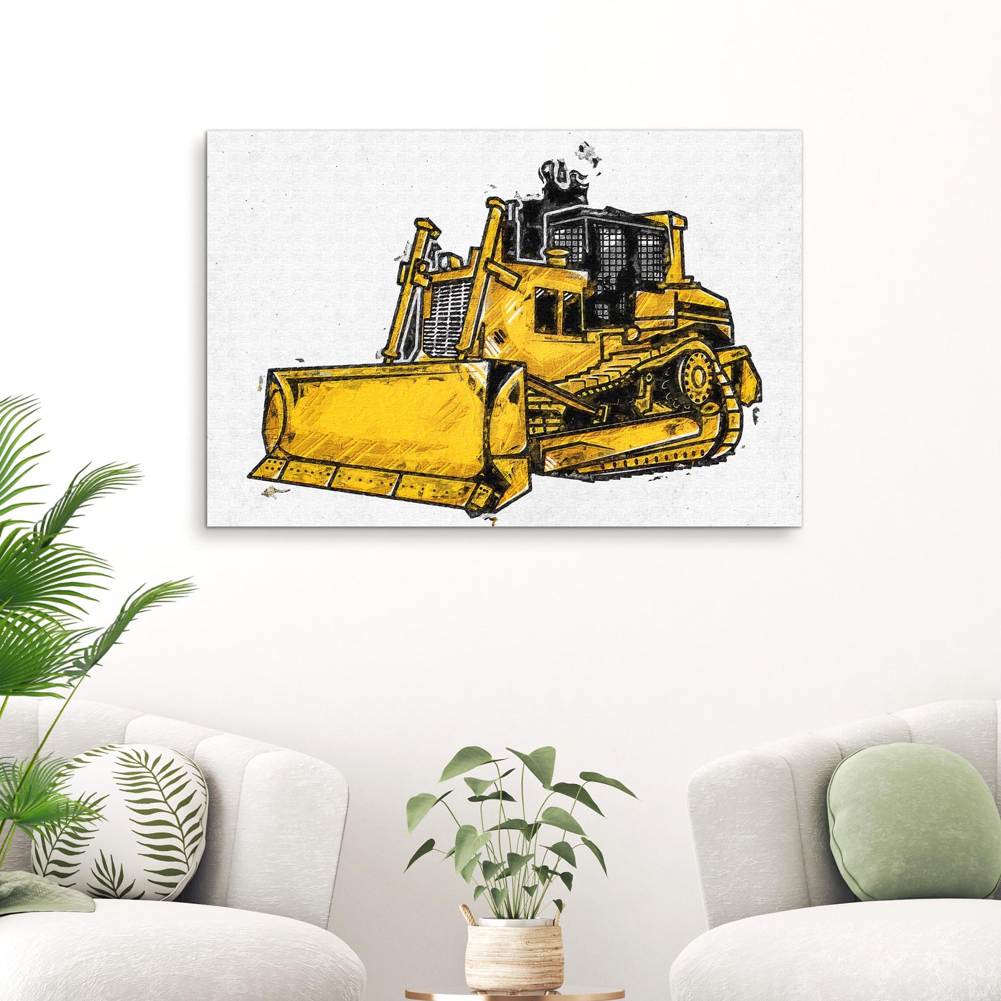 Construction Truck Bulldozer Canvas Wall Art  - Image by Tailored Canvases