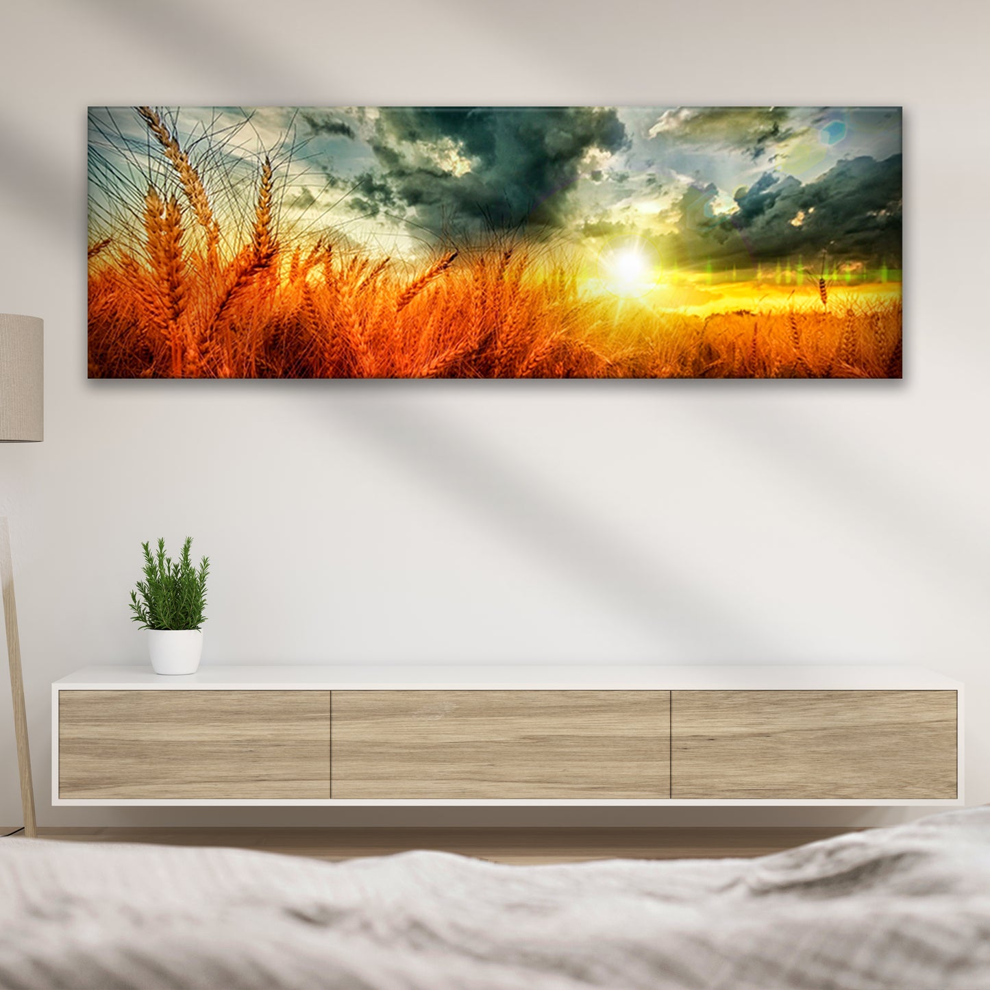 Dusk Falls On The Wheat Field Canvas Wall Art Style 2 - Image by Tailored Canvases