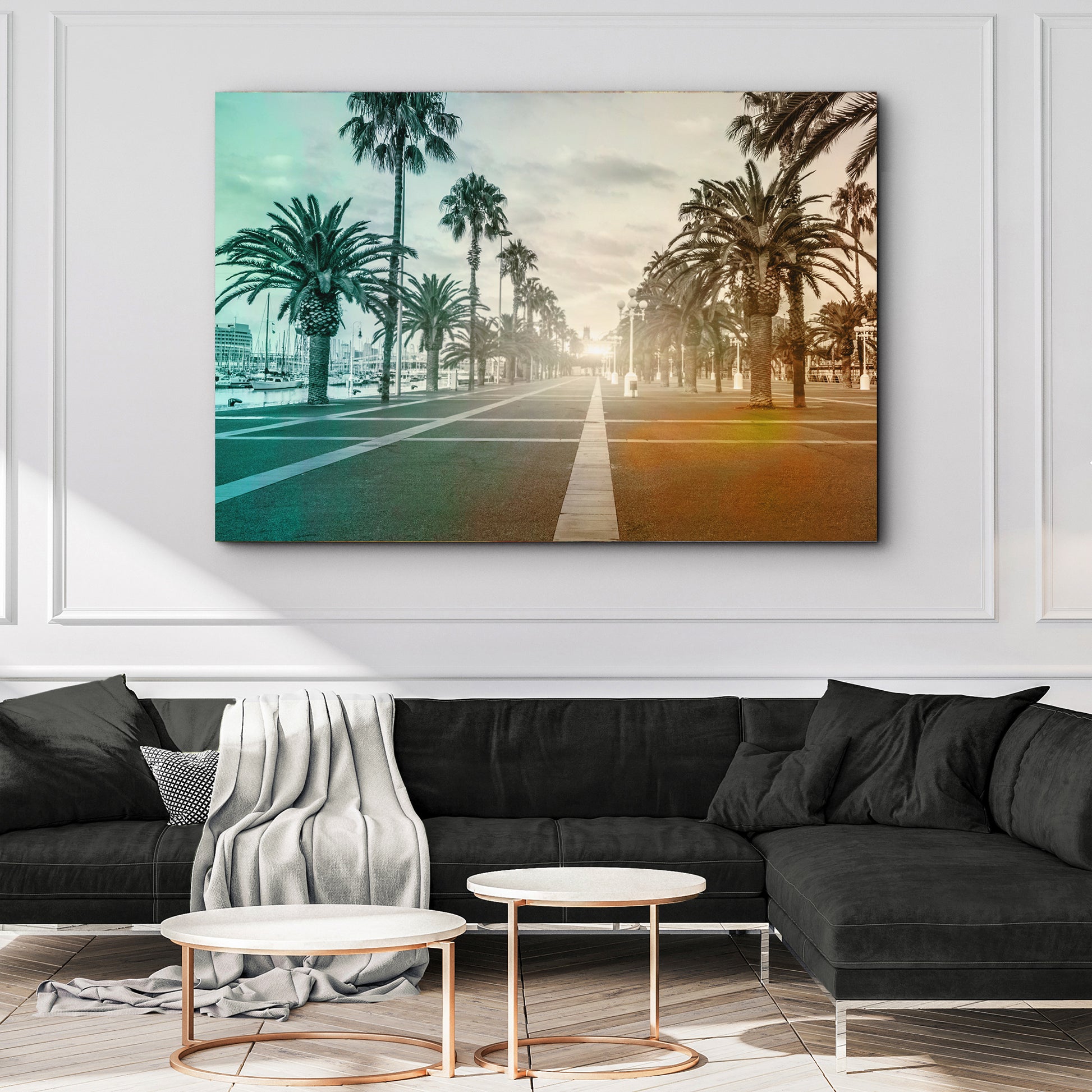 Port Vell Promenade Canvas Wall Art Style 2 - Image by Tailored Canvases