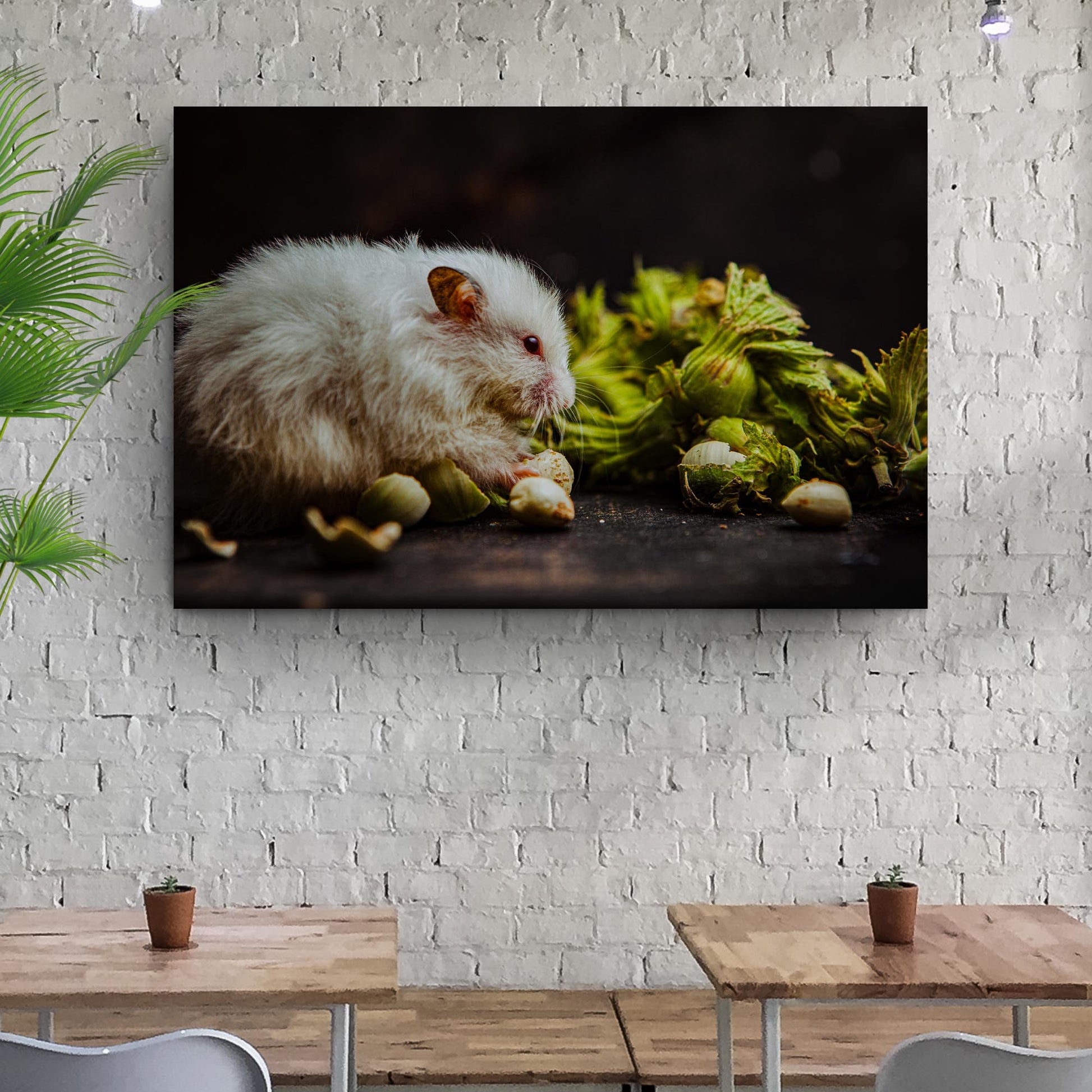 Eating Hamster Canvas Wall Art Style 2 - Image by Tailored Canvases