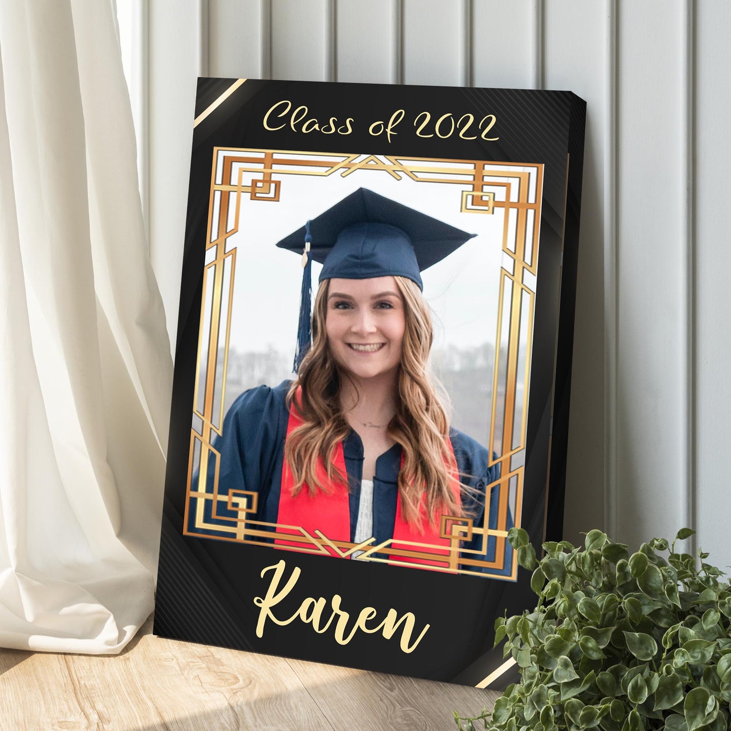Graduation Gift Portrait Sign II | Customizable Canvas Style 2 - Image by Tailored Canvases