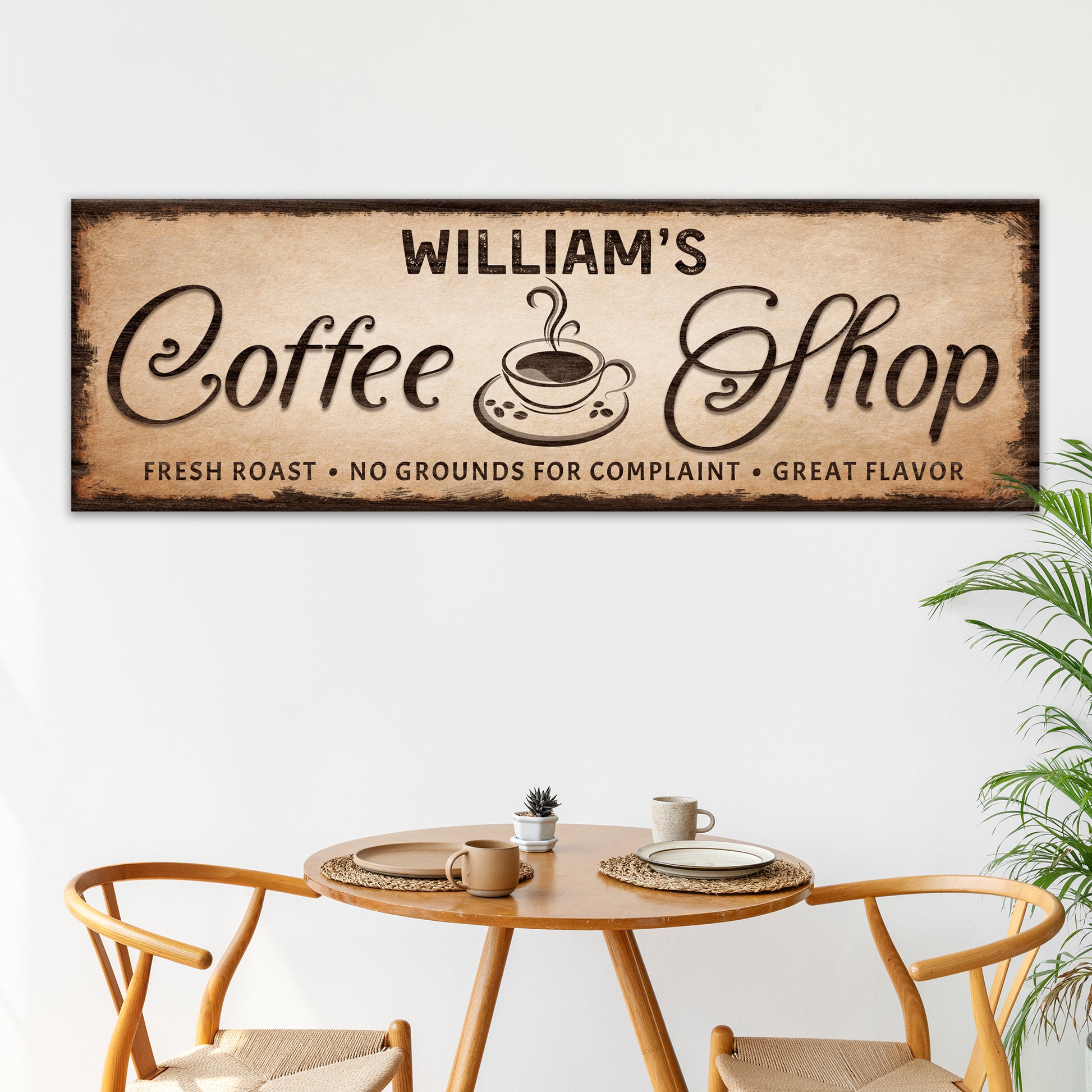 Custom Coffee Shop Sign III | Customizable Canvas - Image by Tailored Canvases