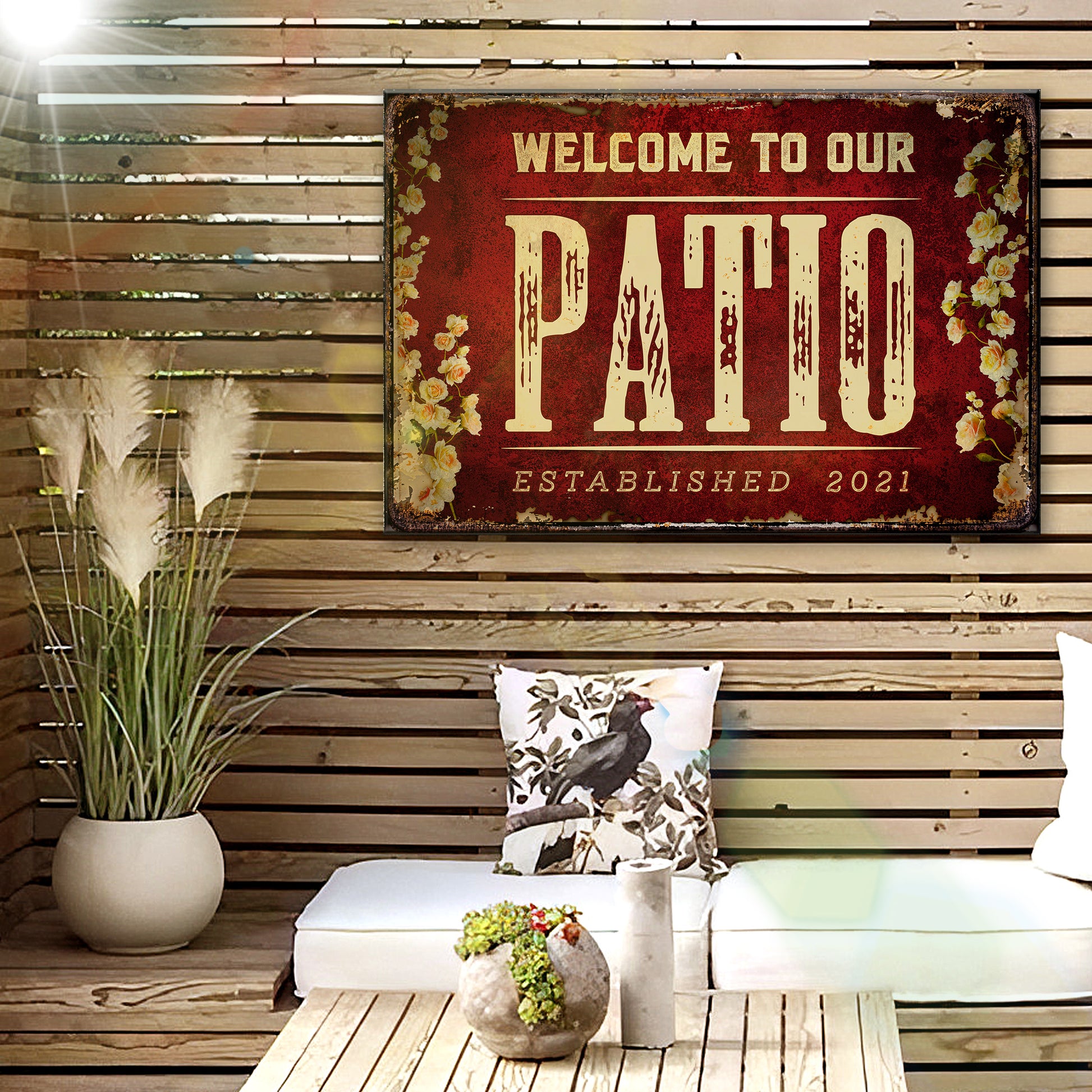Welcome To Our Patio Sign II - Image by Tailored Canvases