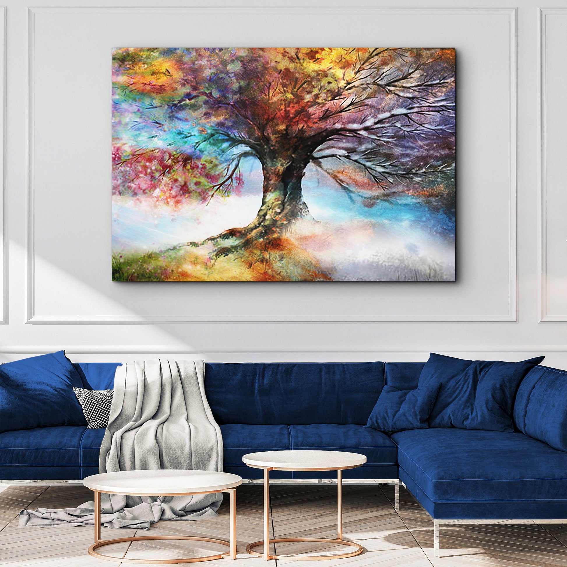 Rainbow Season Tree Canvas Wall Art Style 2 - Image by Tailored Canvases