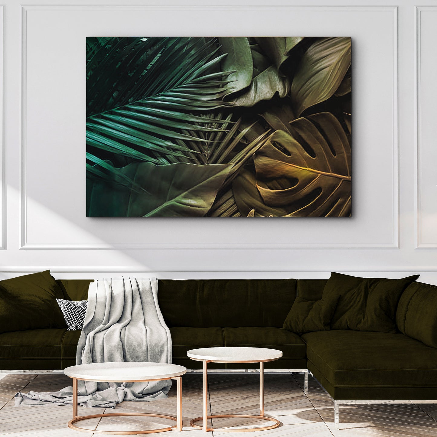 Tropical Monster Leaves Canvas Wall Art Style 2 - Image by Tailored Canvases