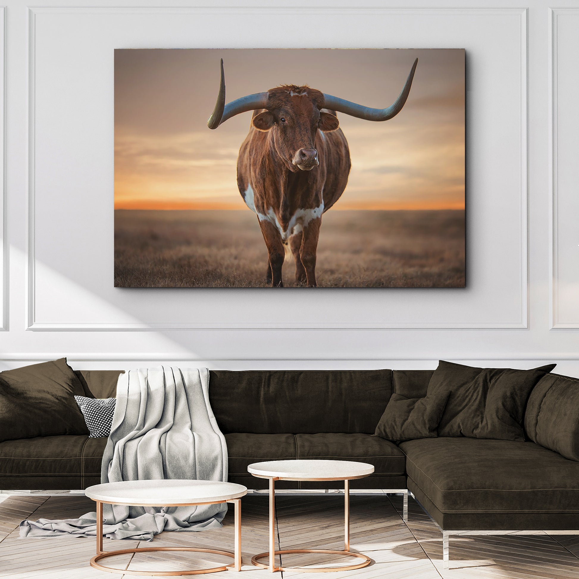 Mighty Longhorn Cattle Canvas Wall Art Style 2 - Image by Tailored Canvases