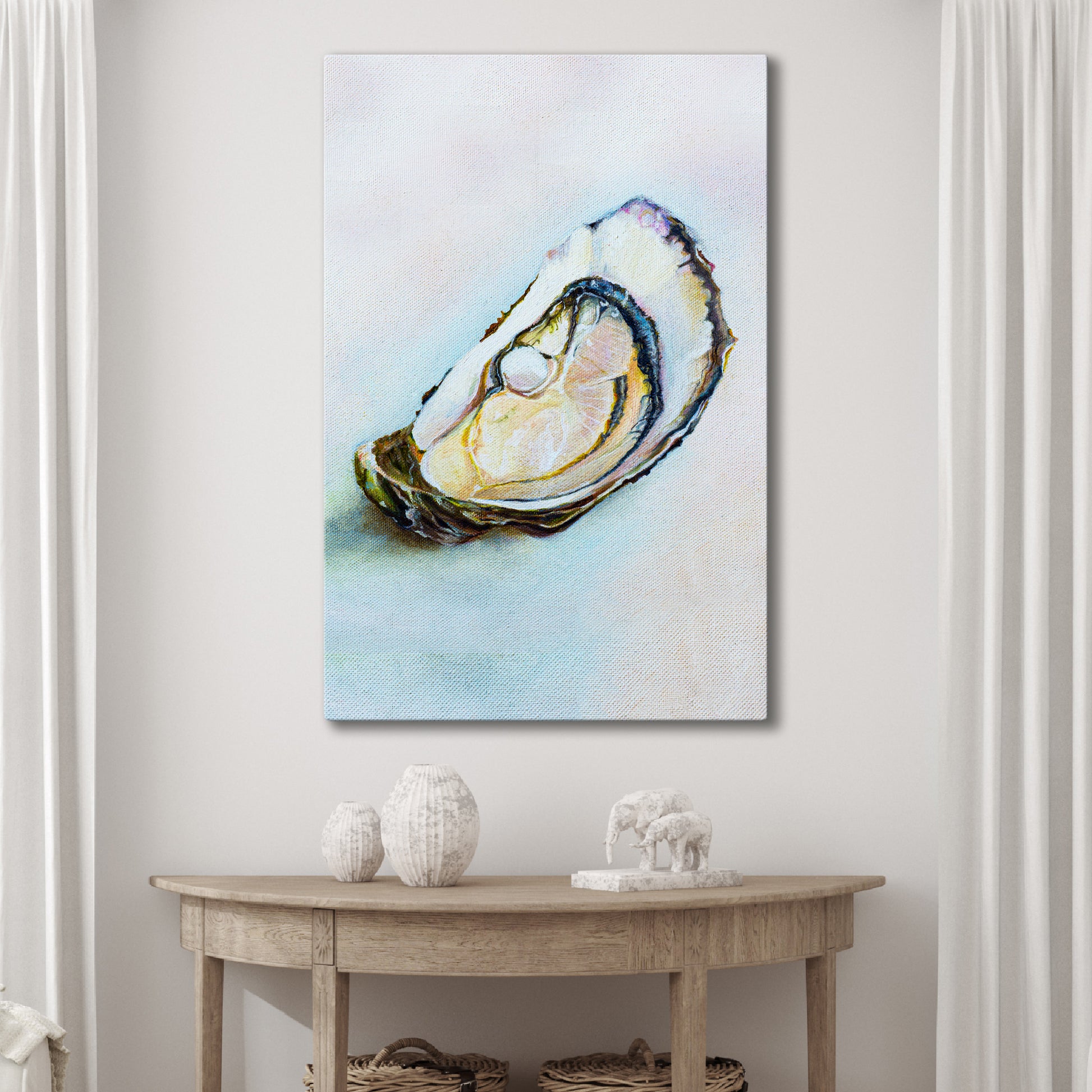 Coastal Oyster Shell Canvas Wall Art - Image by Tailored Canvases