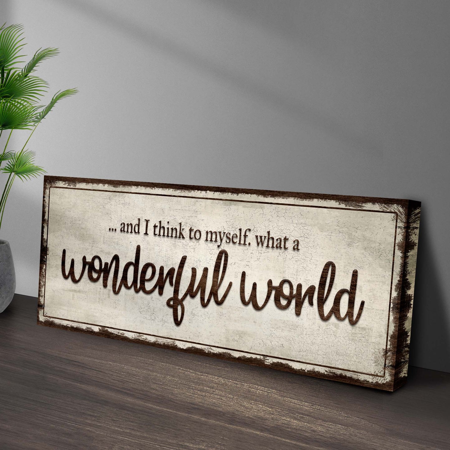 What A Wonderful World Sign III Style 2 - Image by Tailored Canvases