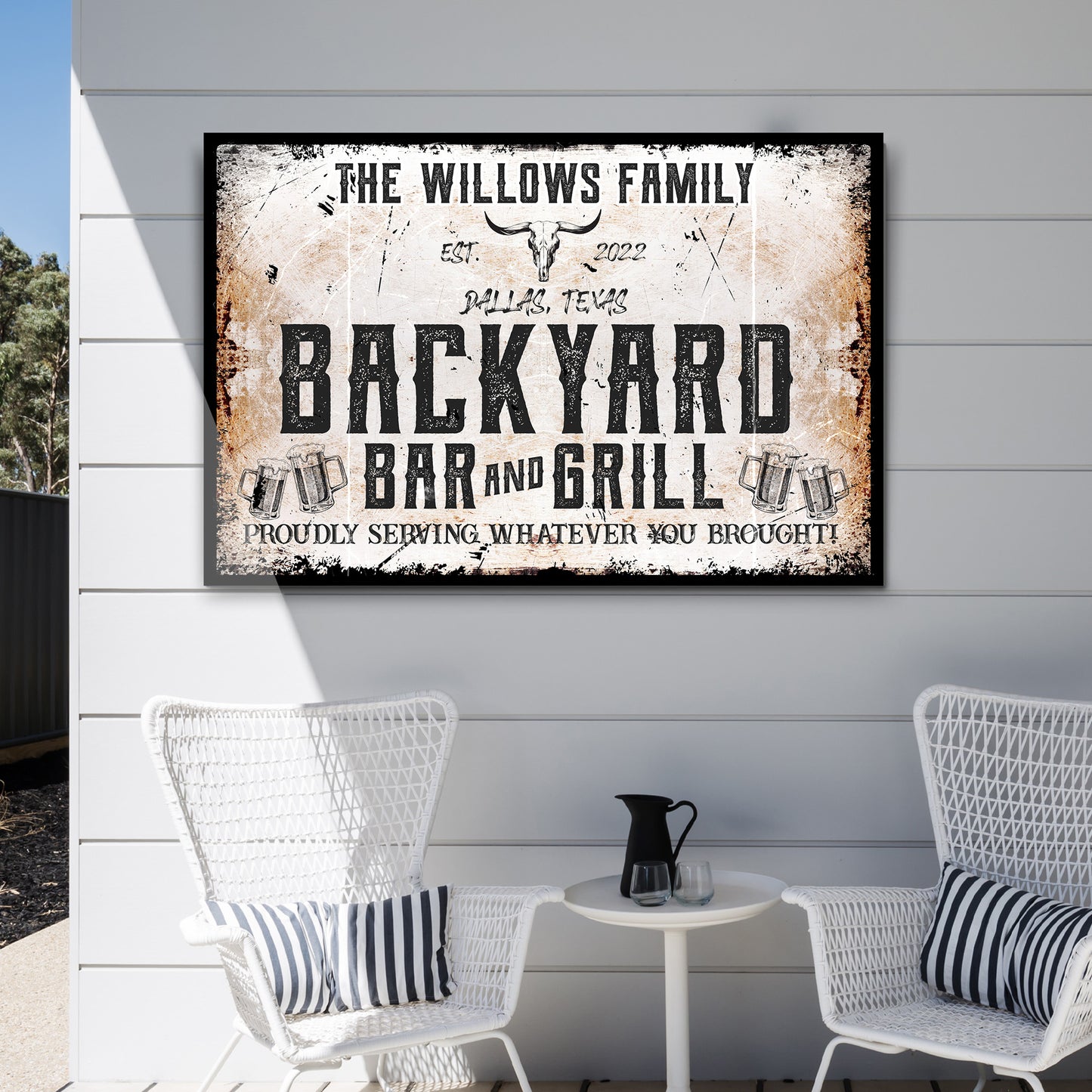 Backyard Bar And Grill Sign V Style 2 - Image by Tailored Canvases