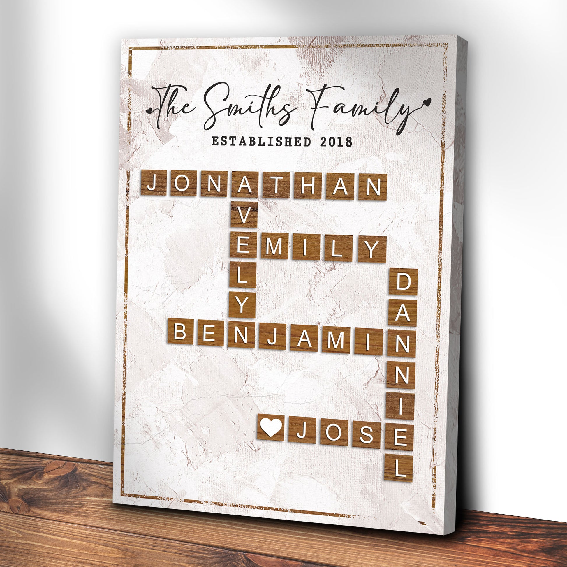 Scrabble Family Names Sign Style 2 - Image by Tailored Canvases