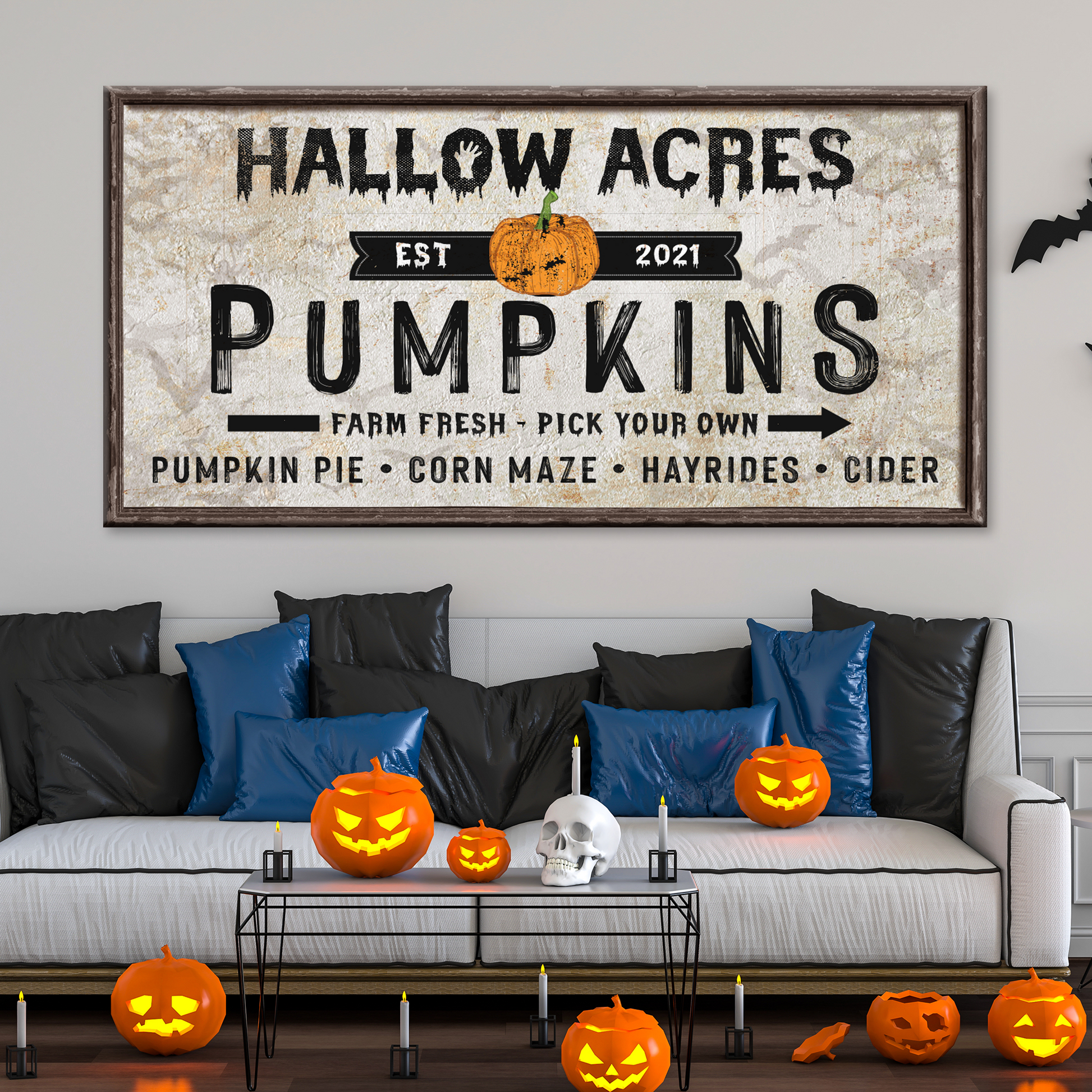 Halloween Pumpkin Sign Style 1 - Image by Tailored Canvases
