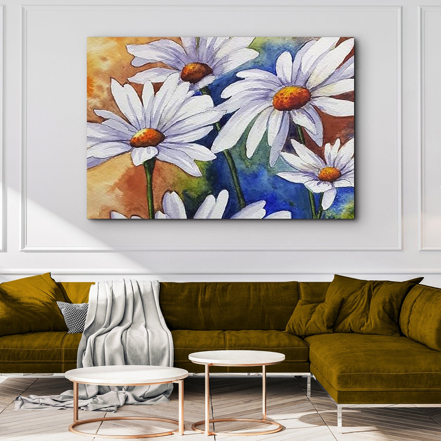 Dancing Daisies Canvas Wall Art Style 2 - Image by Tailored Canvases