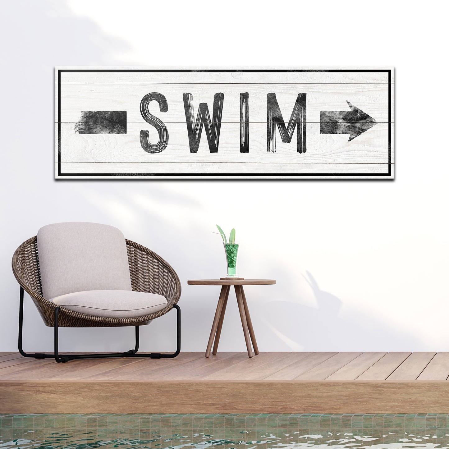 Swim Arrow Sign Style 3 - Image by Tailored Canvases