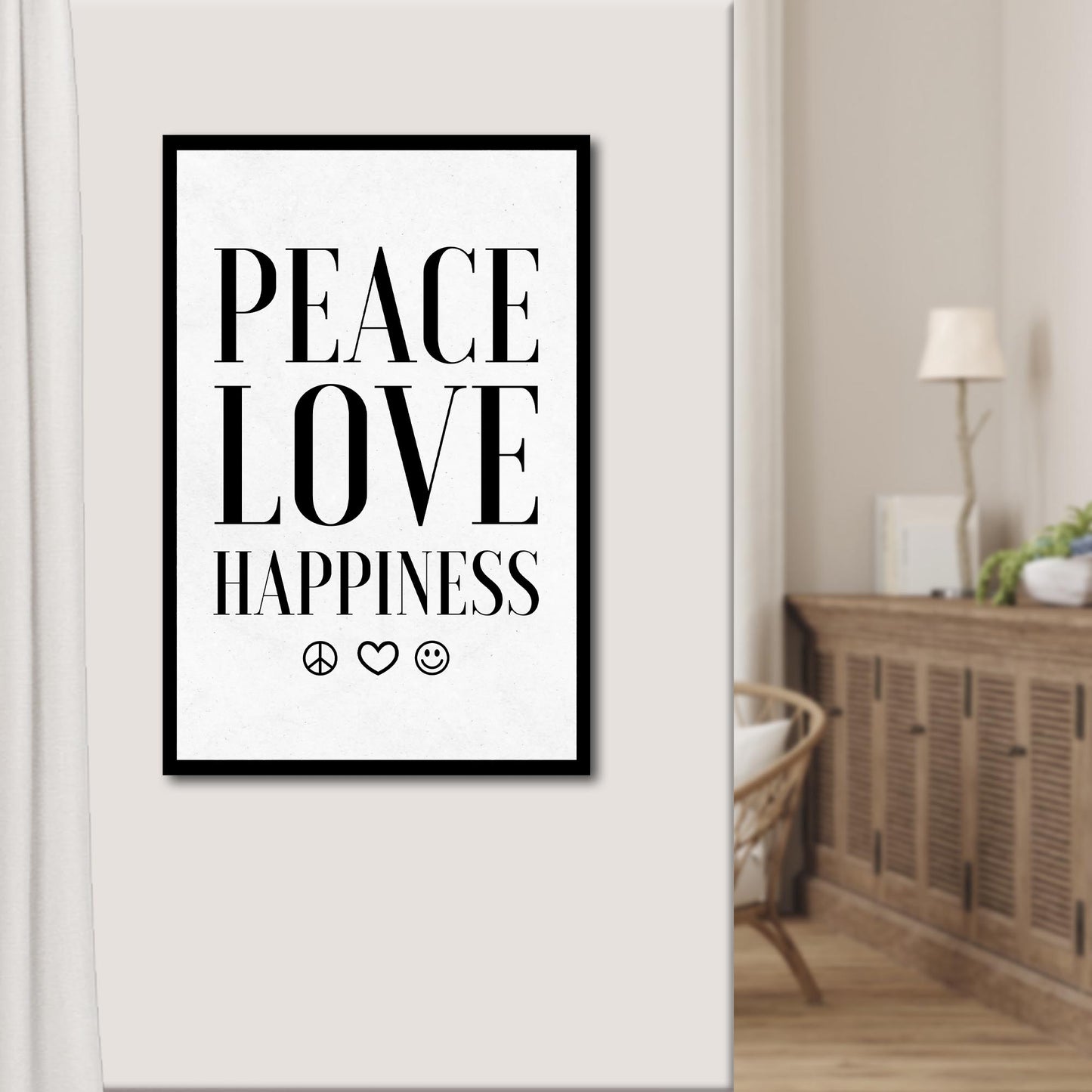 Peace Love Happiness Sign II Style 1 - Image by Tailored Canvases