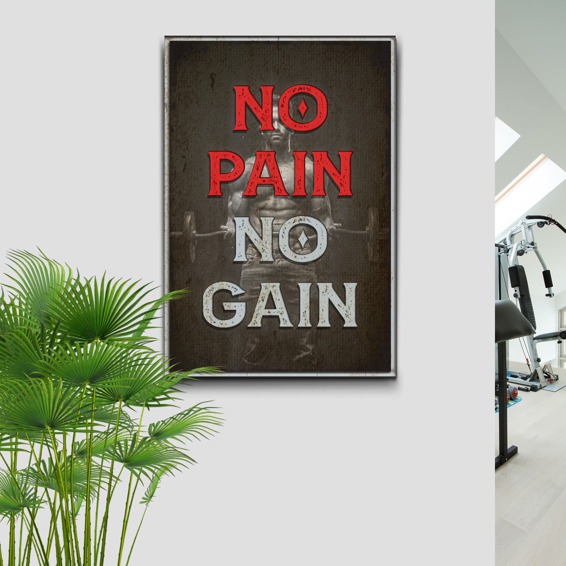 No Pain No Gain Sign III Style 2 - Image by Tailored Canvases