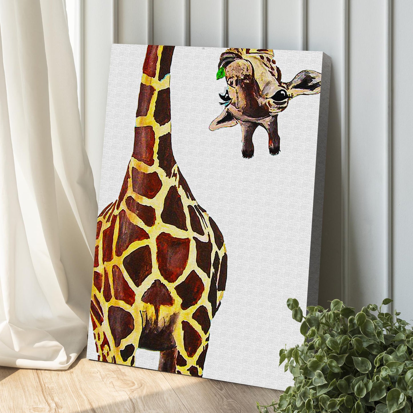 Cute Giraffe Portrait Canvas Wall Art Style 2 - Image by Tailored Canvases