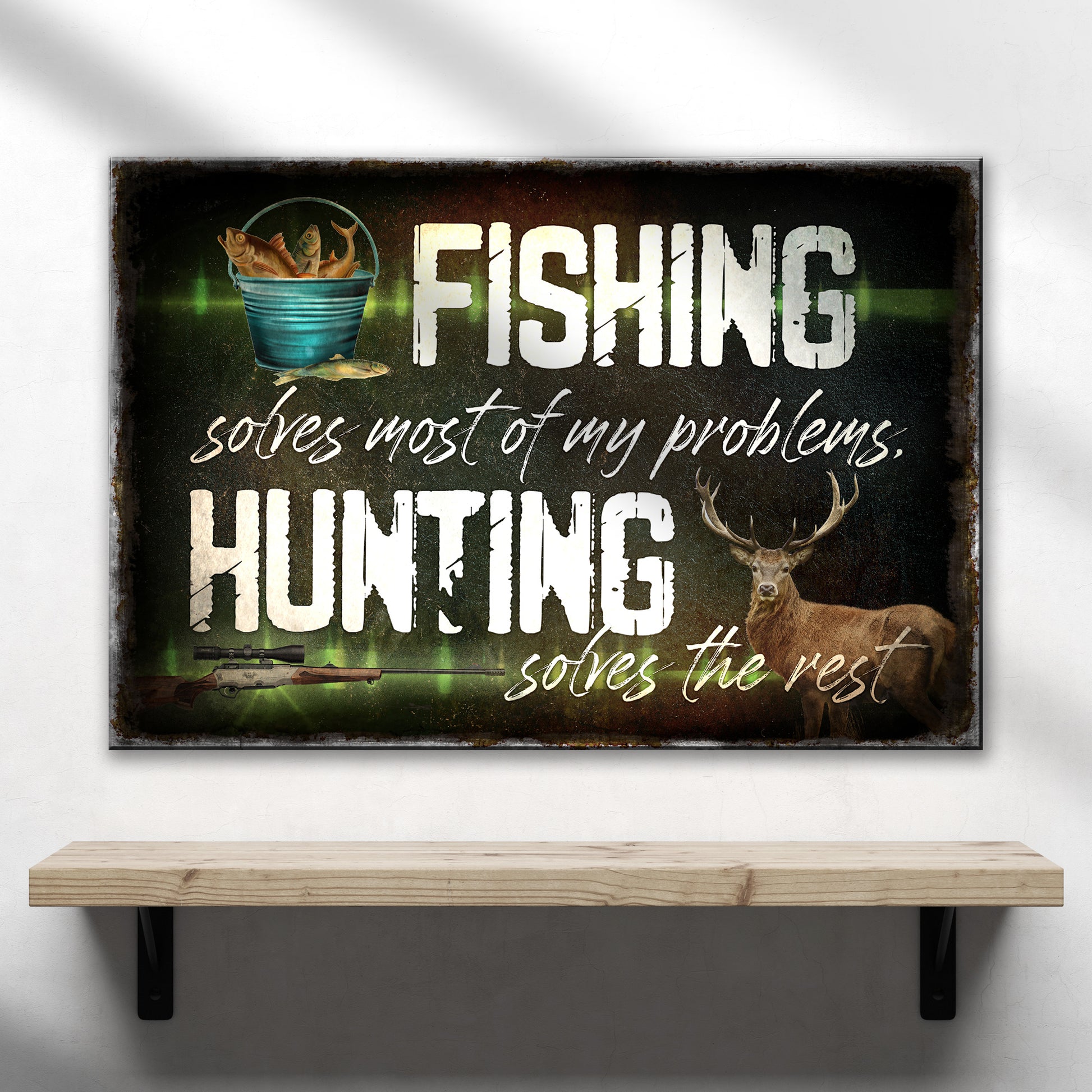 Fishing And Hunting Sign II Style 2 - Image by Tailored Canvases