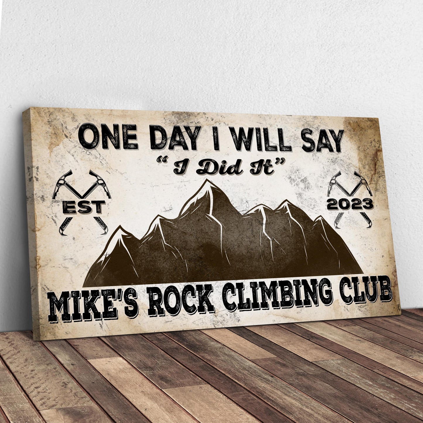 Rock Climbing Club Sign II | Customizable Canvas Style 2 - Image by Tailored Canvases
