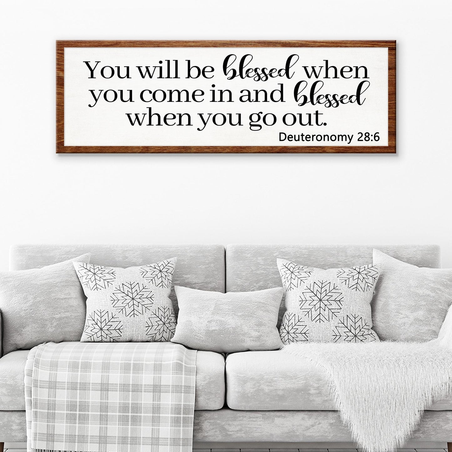Deuteronomy 28:6 - You Will Be Blessed When You Come In Sign Style 1 - Image by Tailored Canvases