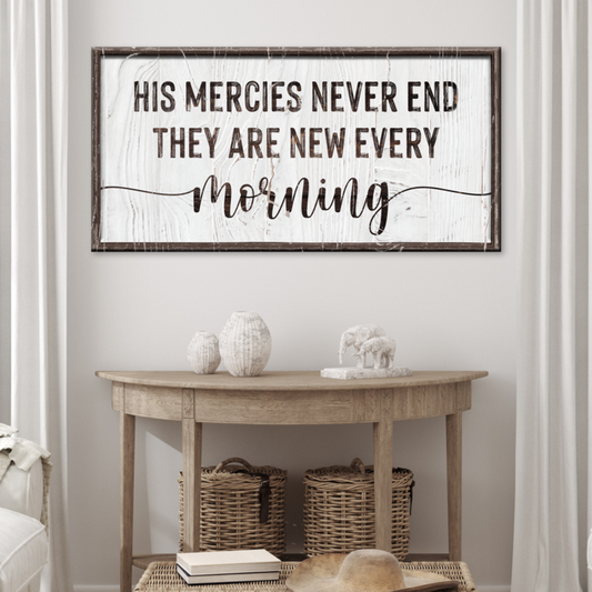 His Mercies Never End Sign - Image by Tailored Canvases