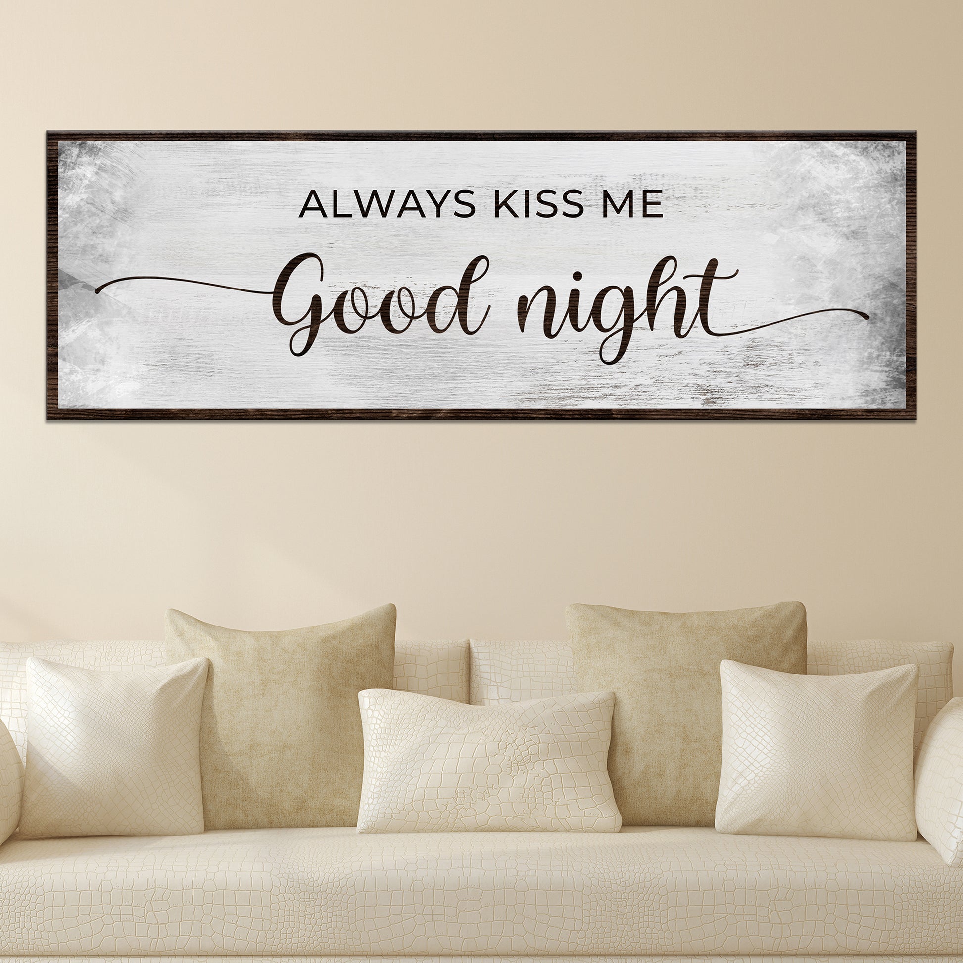 Always Kiss Me Good Night Couple Sign Style 2 - Image by Tailored Canvases