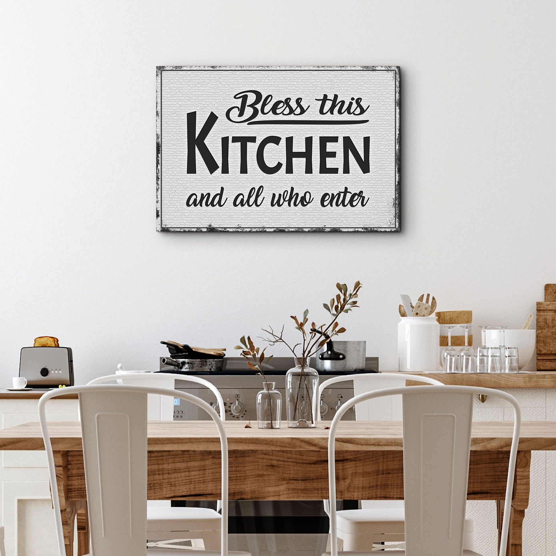 Bless This Kitchen And All Who Enter Sign Style 2 - Image by Tailored Canvases