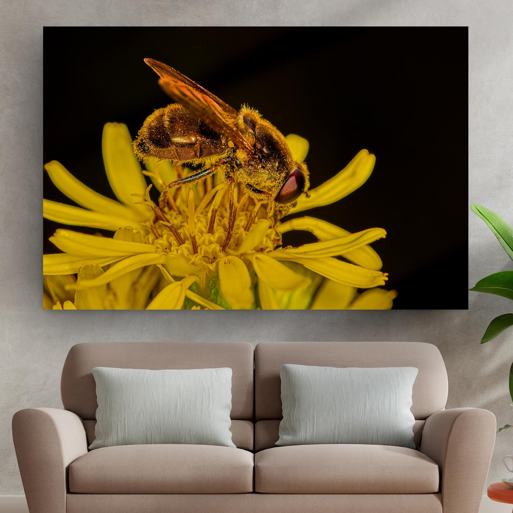 Bee At Work Canvas Wall Art Style 2 - Image by Tailored Canvases