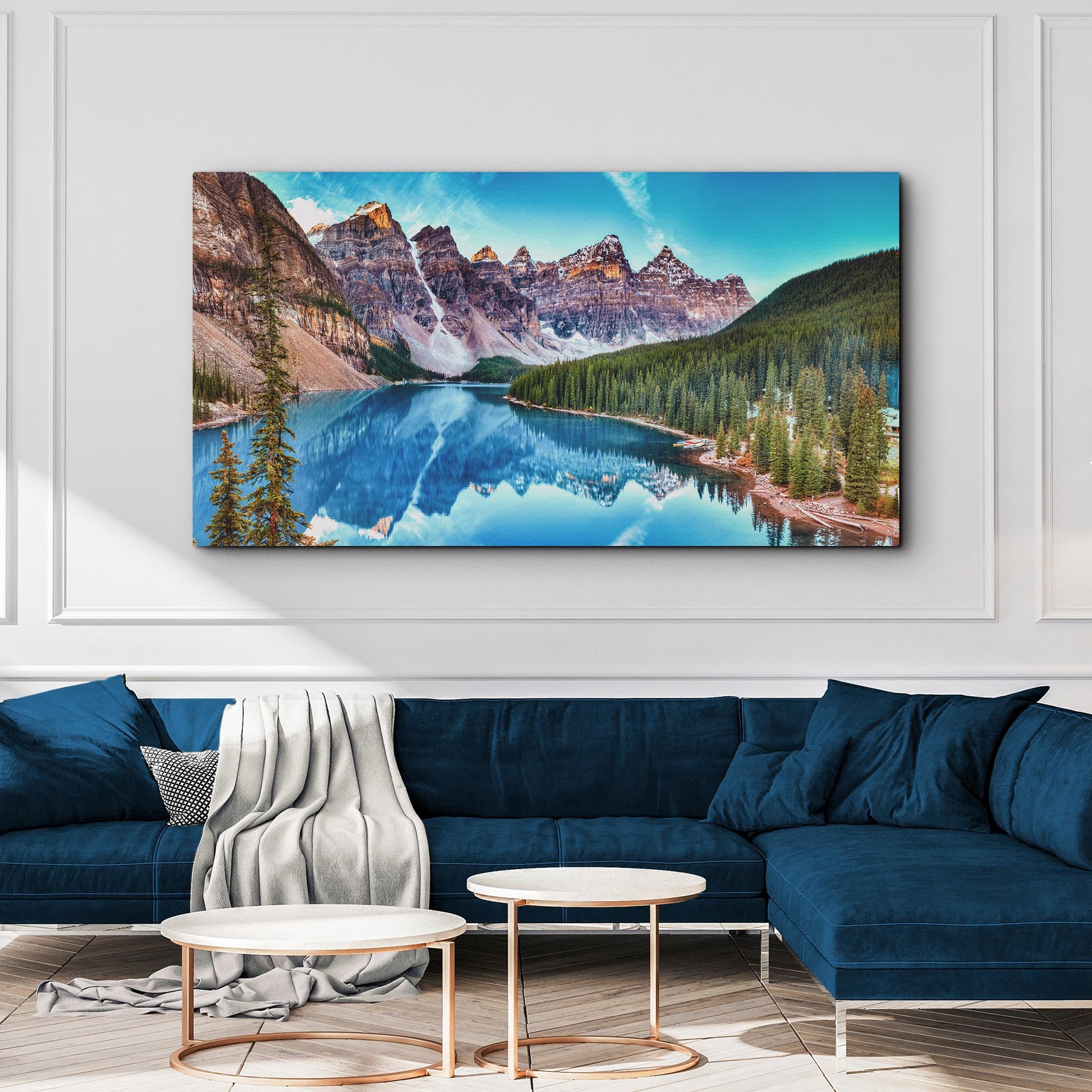 Moraine Lake In Banff National Park Canvas Wall Art Style 2 - Image by Tailored Canvases